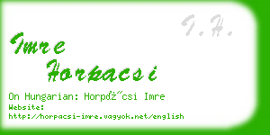 imre horpacsi business card